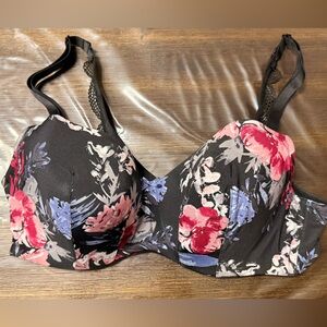 Cacique Black flower Bra